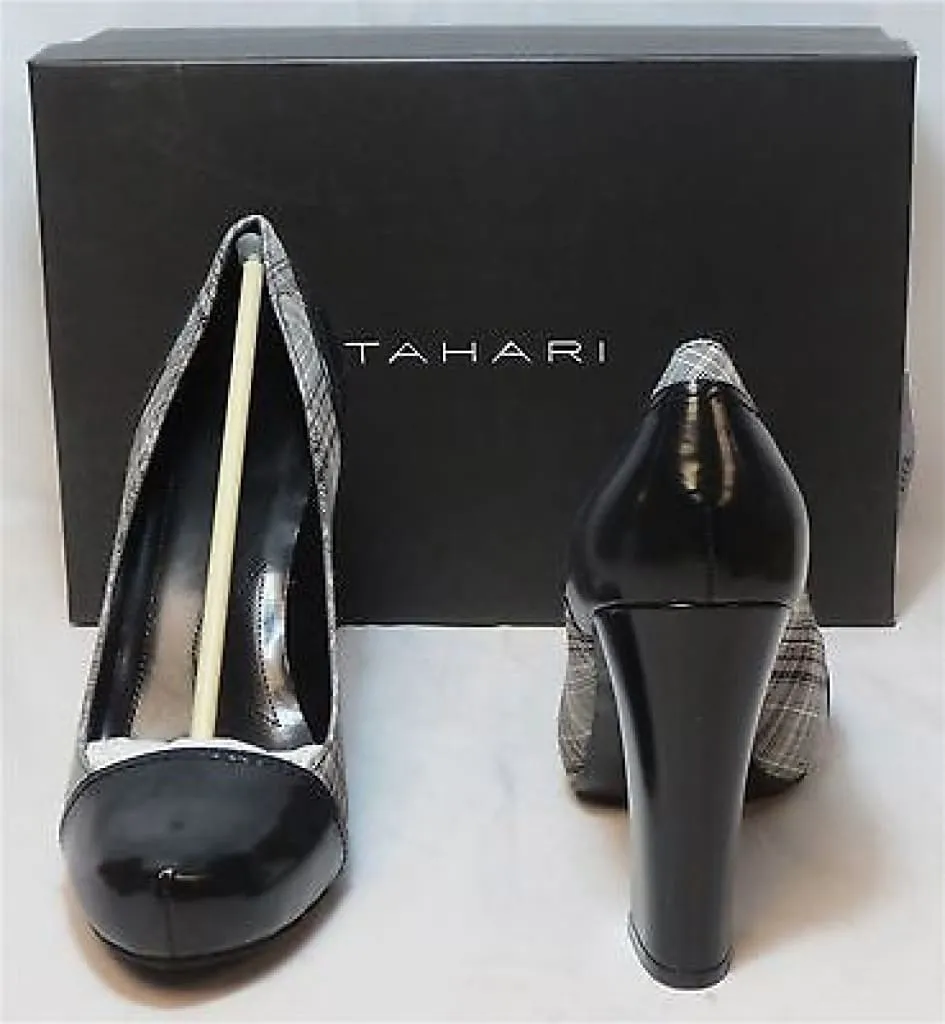 TAHARI Women's Ally Chunky Heel Pump - Black/Multi -  8M
