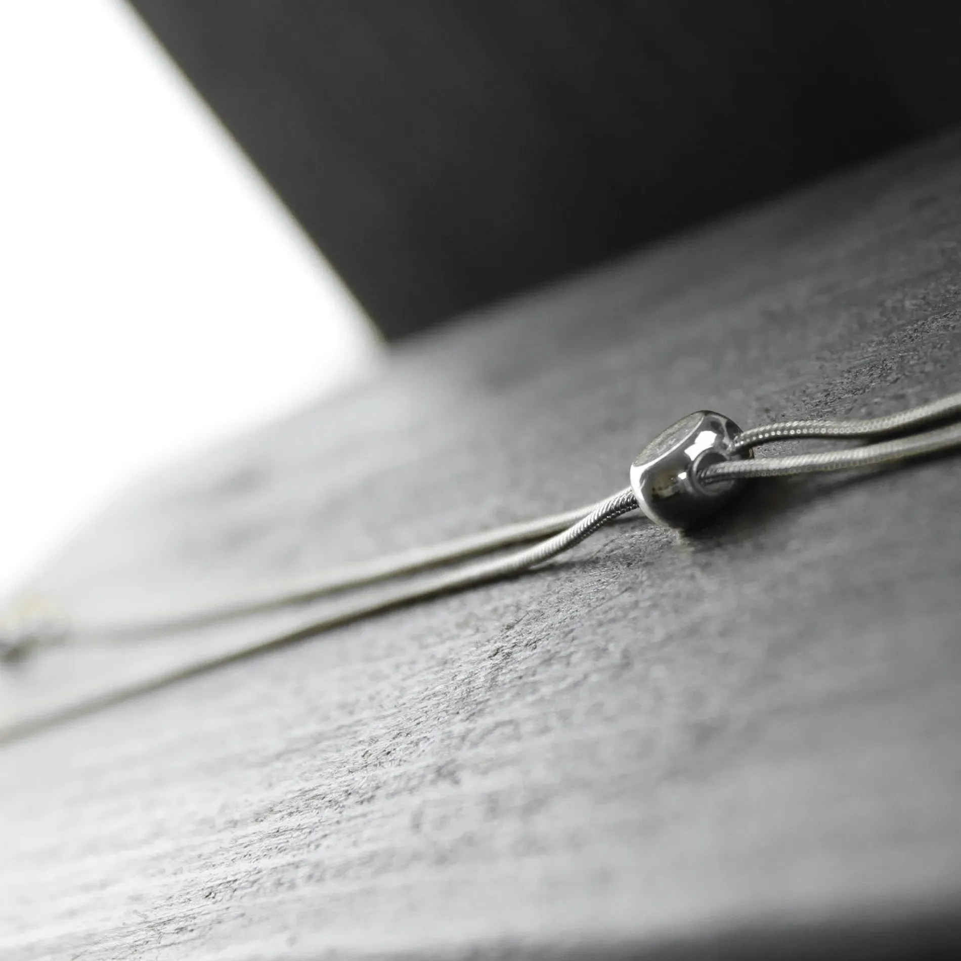 Tula Adjustable Chunky Ring Necklace Silver Plating