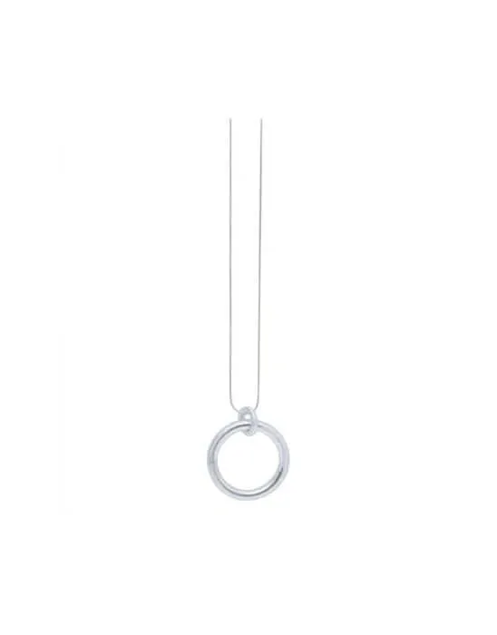 Tula Adjustable Chunky Ring Necklace Silver Plating