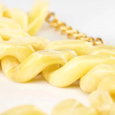 Vanessa Baroni - Big Flat Chain Necklace Yellow Marble