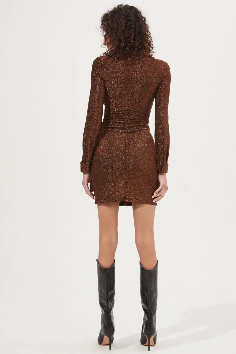 Vestido corto metalizado Ambel