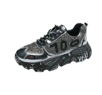 Women Chunky Sneakers Platform Shining Fashion