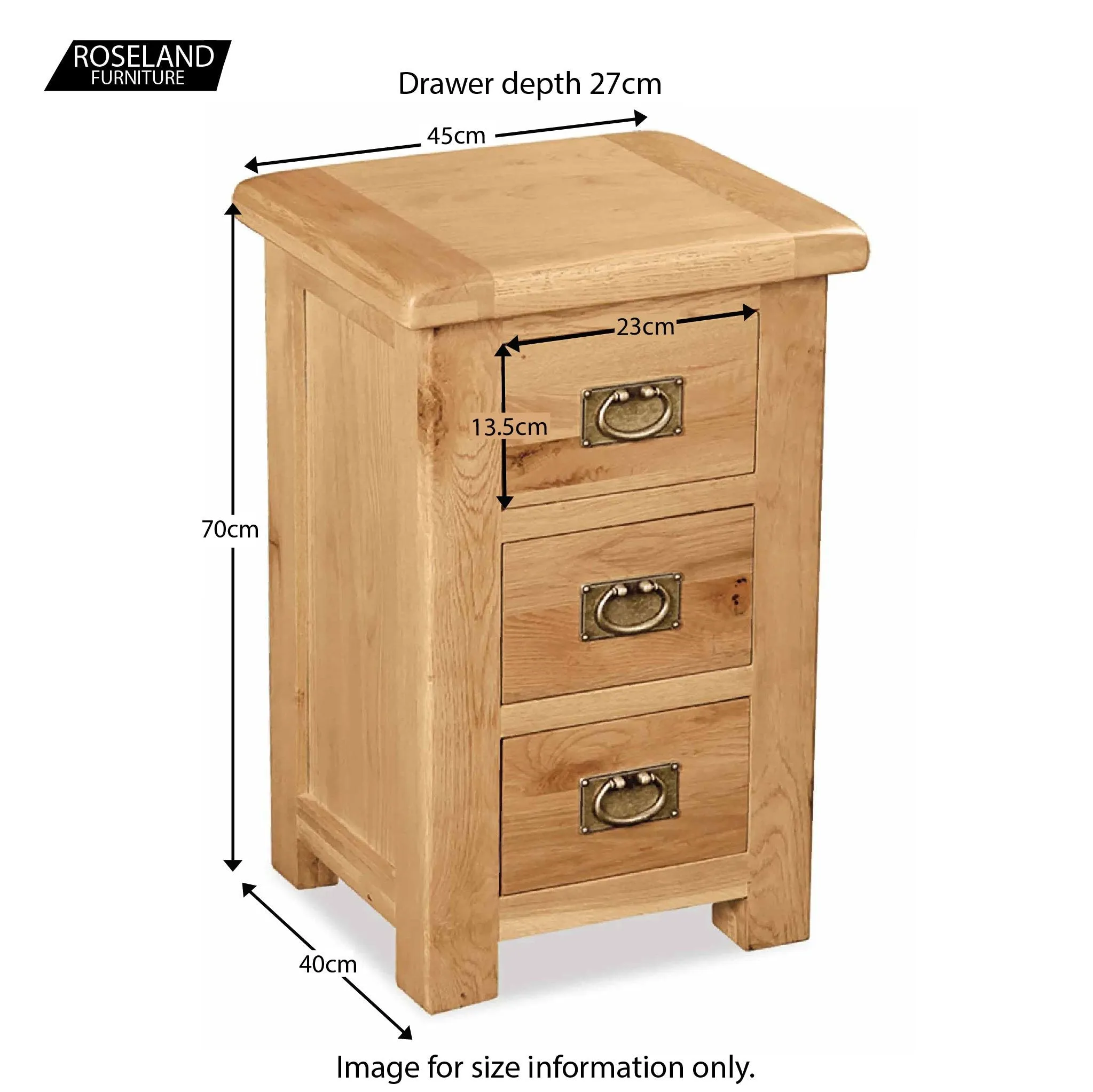 Zelah Oak Bedside Table