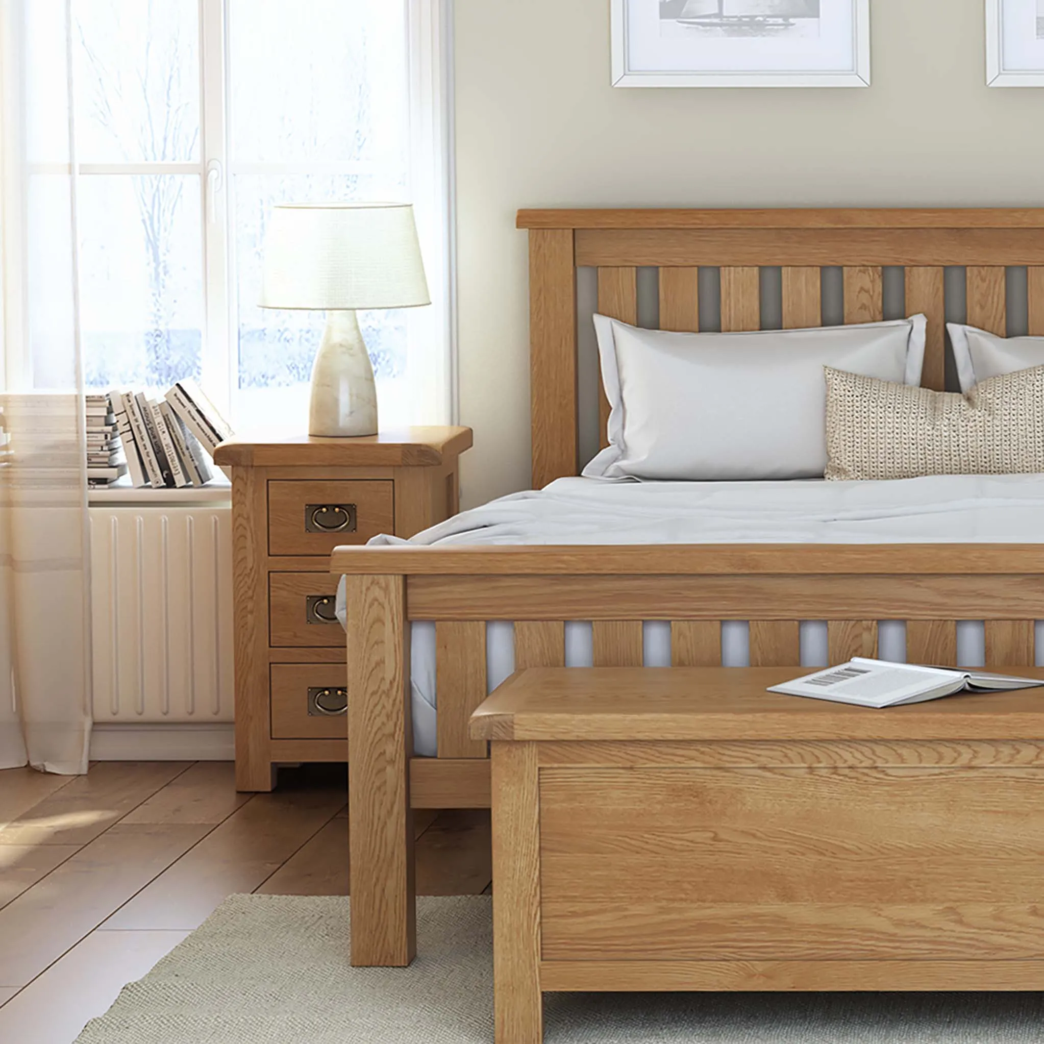 Zelah Oak Bedside Table